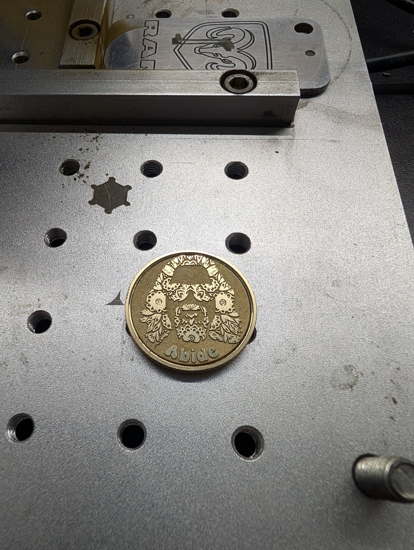 The Dude Sugar Skull Deep Engraved CNC Machined Laser Engraved Brass Golf Ball Marker