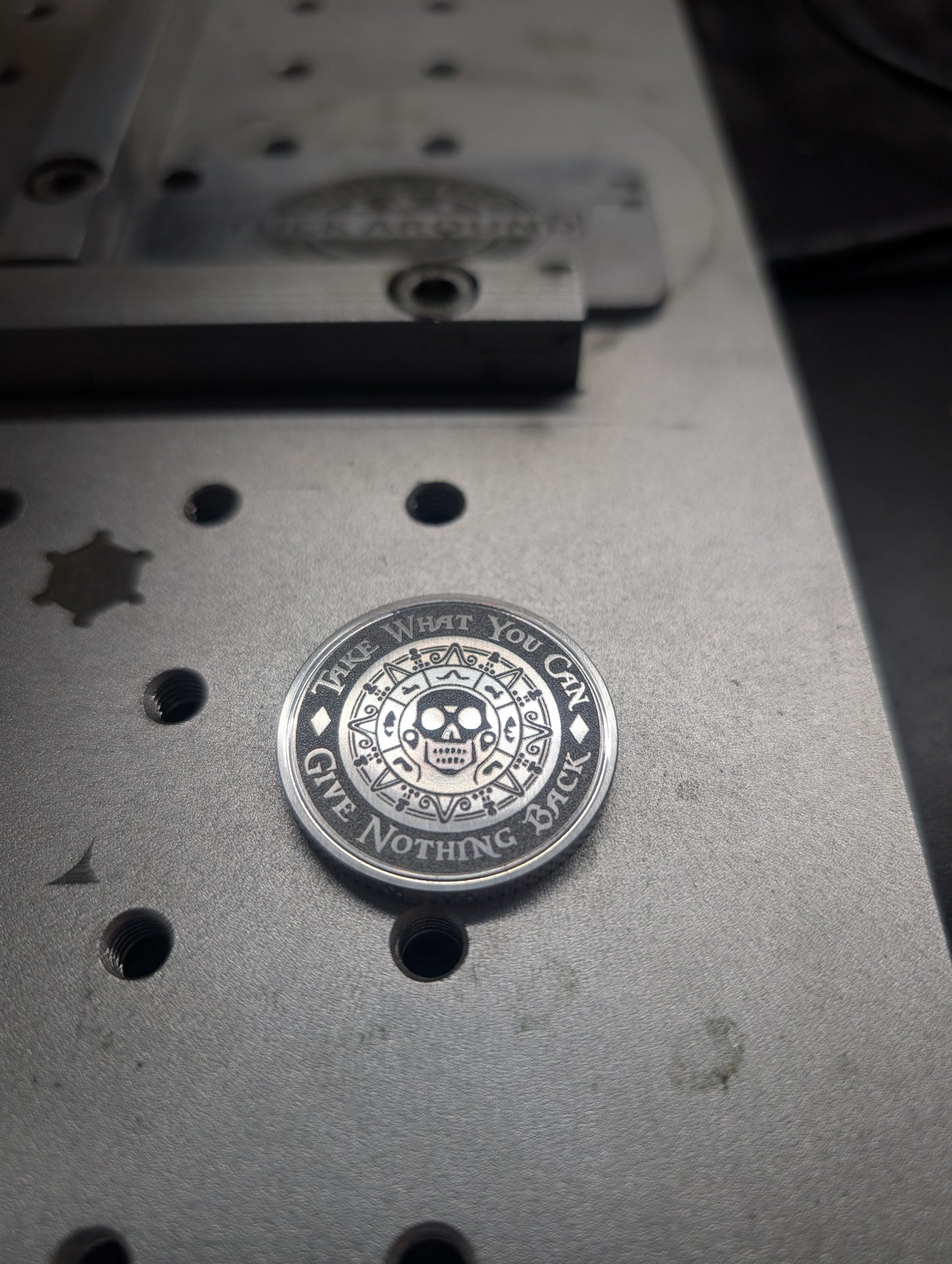 Take What You Can-Give Nothing Back CNC Machined Laser Engraved Billet Aluminum Golf Ball Marker