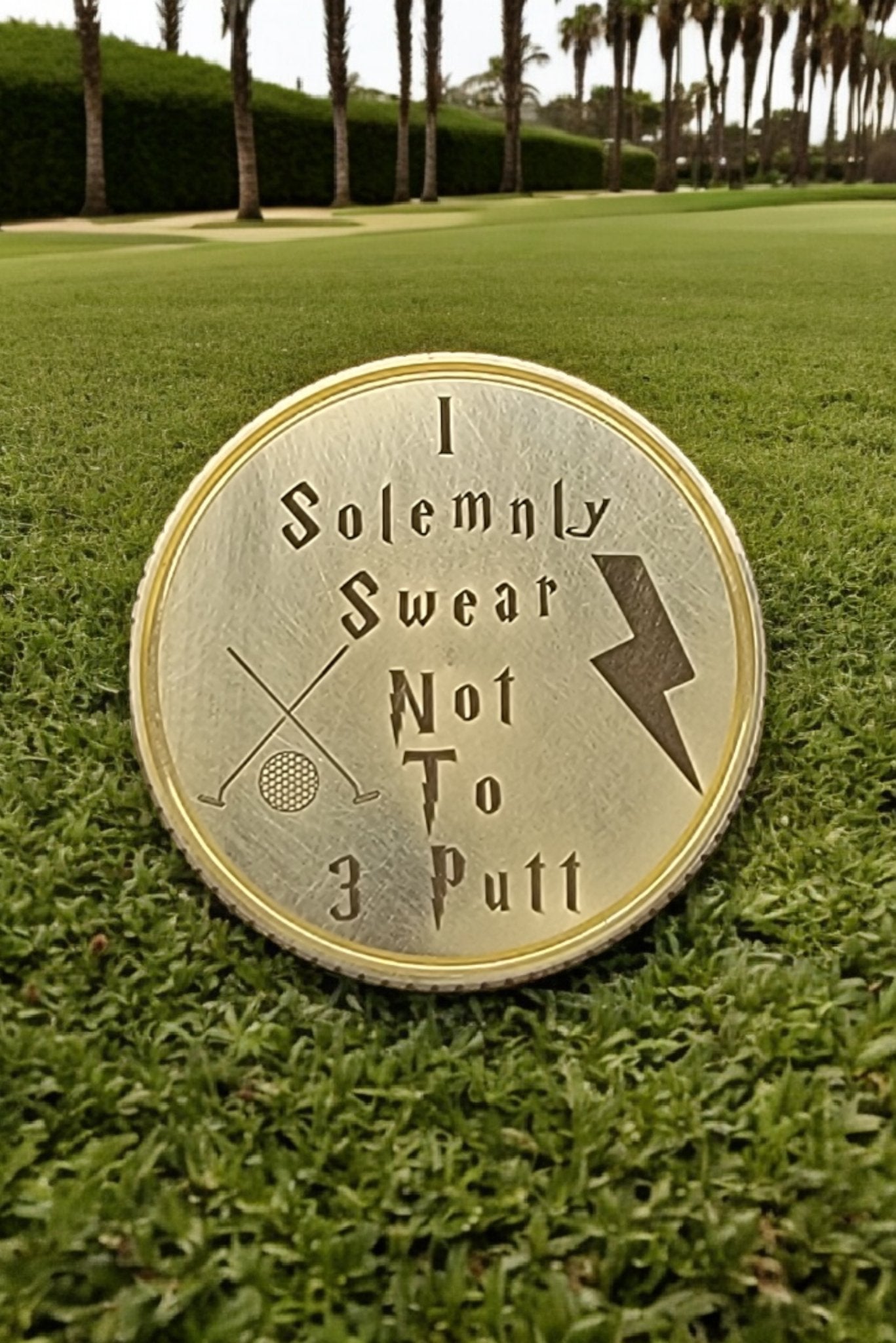 The Marauder's Map CNC Machined Laser Engraved Solid Brass Golf Ball Marker - River Valley Laser Works