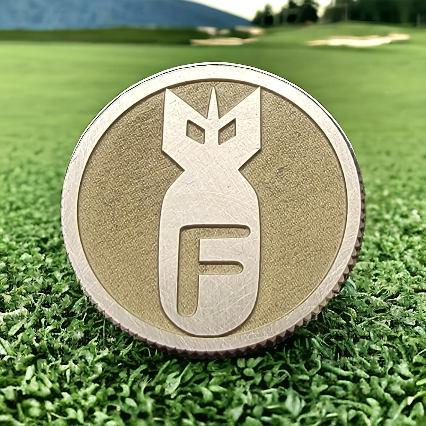 "F-Bomb" Solid Brass CNC Machined Laser Engraved Golf Ball Marker