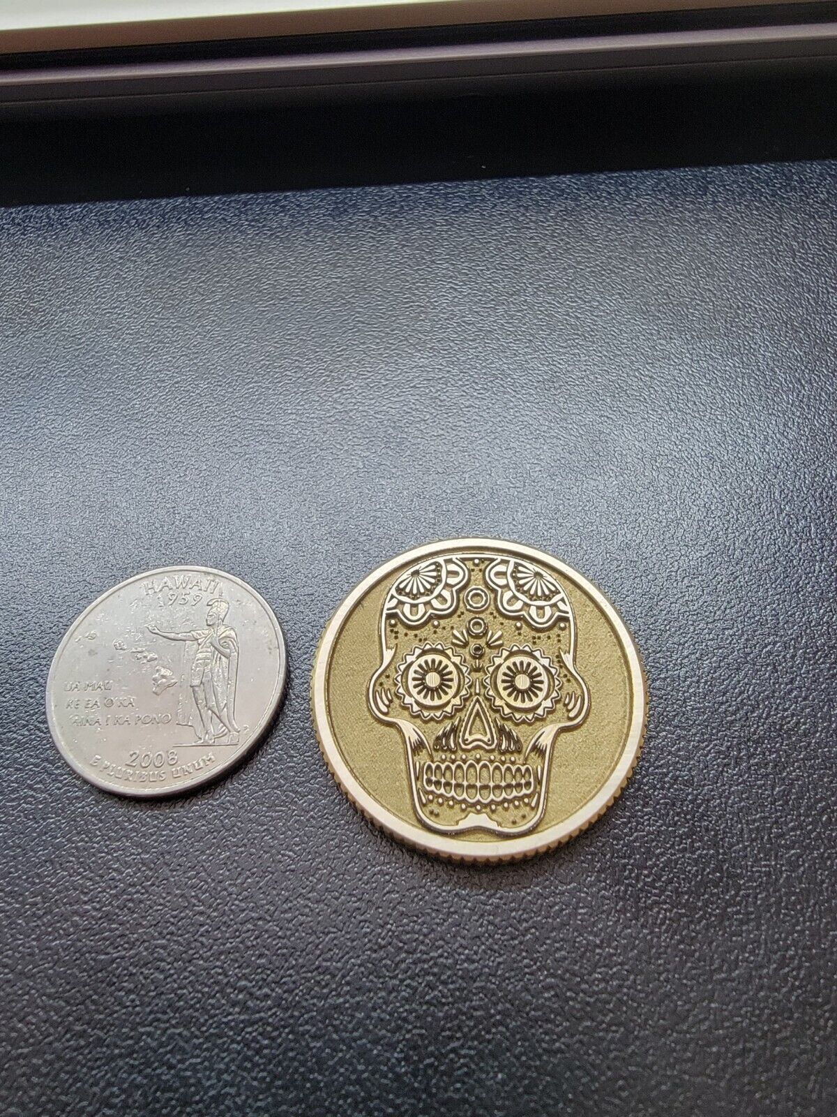Sugar Skull Day of the Dead CNC Machined Laser Engraved Solid Brass Golf Ball Marker - River Valley Laser Works
