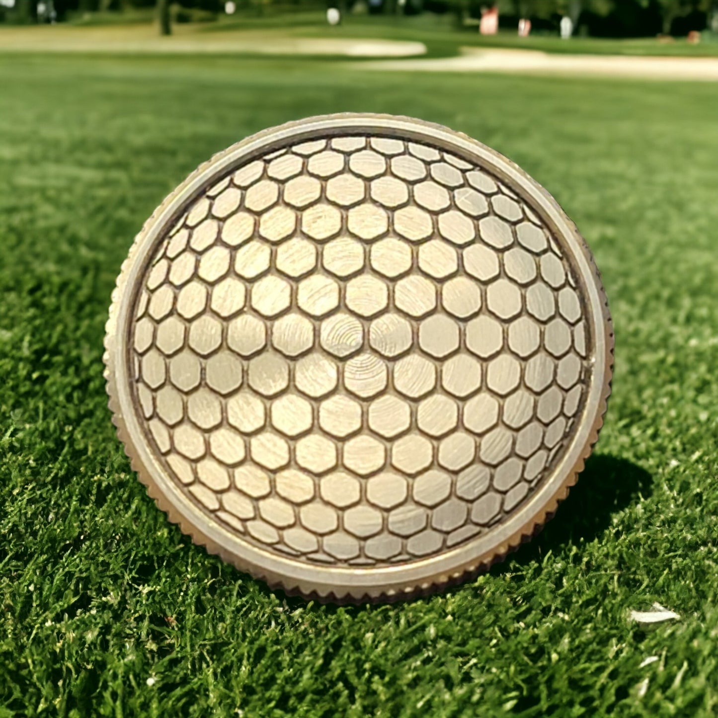 "The Golf Ball" CNC Machined Laser Engraved Solid Brass Golf Ball Marker