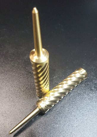 The Spiral- CNC Machined Solid Brass Single Prong Divot Tool
