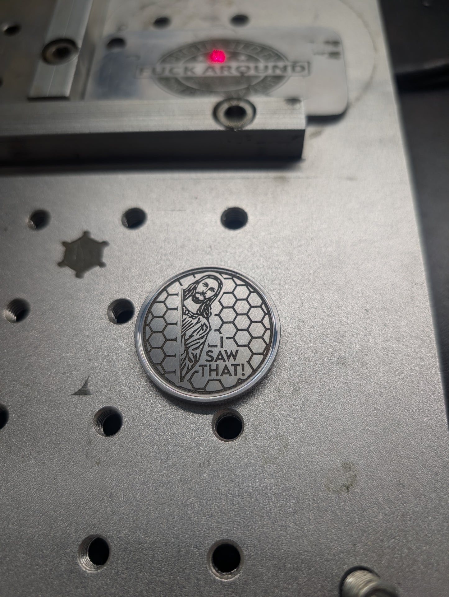 Jesus Saw That- CNC Machined Laser Engraved Billet Aluminum Golf Ball Marker