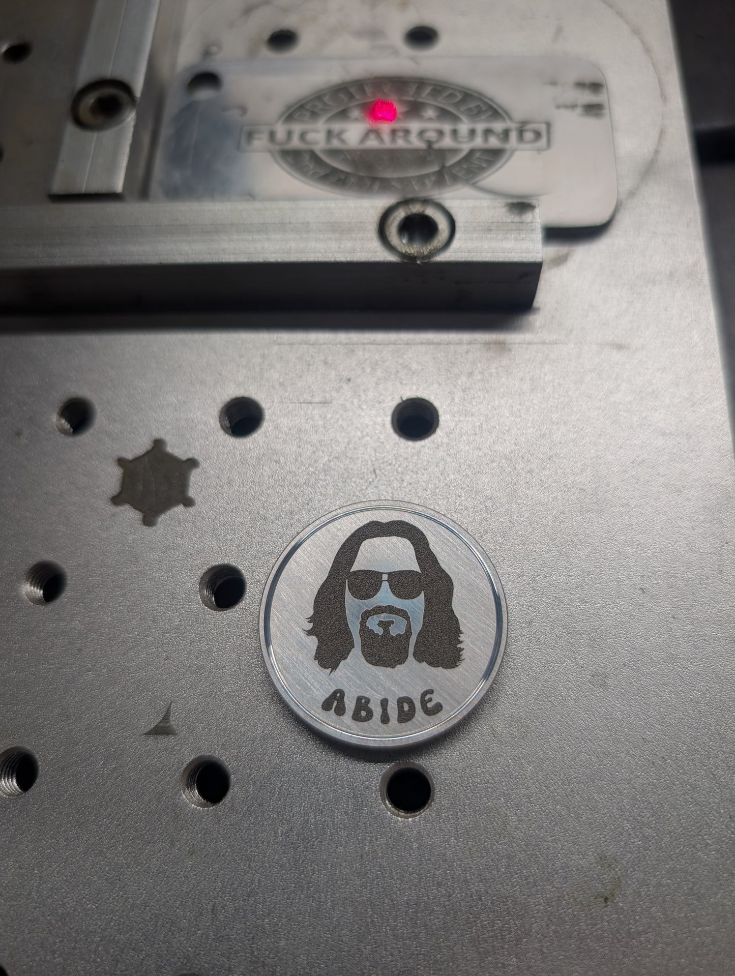 The Dude Abides- CNC Machined Laser Engraved Billet Aluminum Golf Ball Marker
