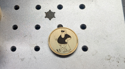 The "JD" CNC Machined Laser Engraved Solid Brass Golf Ball Marker