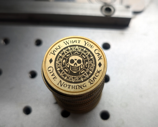 Take What You Can-The Cursed Aztec- CNC Machined Laser Engraved Brass Golf Ball Marker