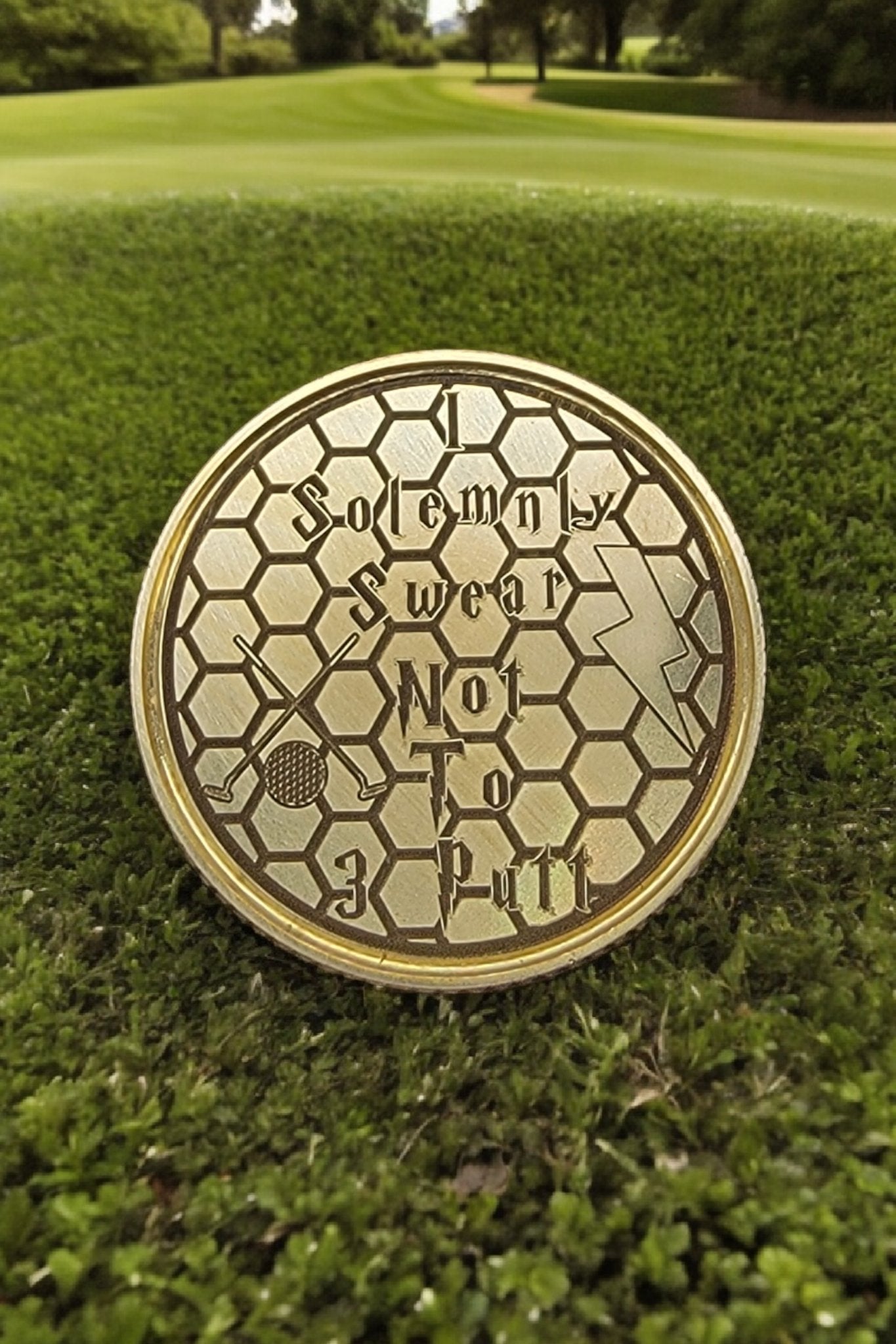 The Marauder's Map CNC Machined Laser Engraved Solid Brass Golf Ball Marker - River Valley Laser Works