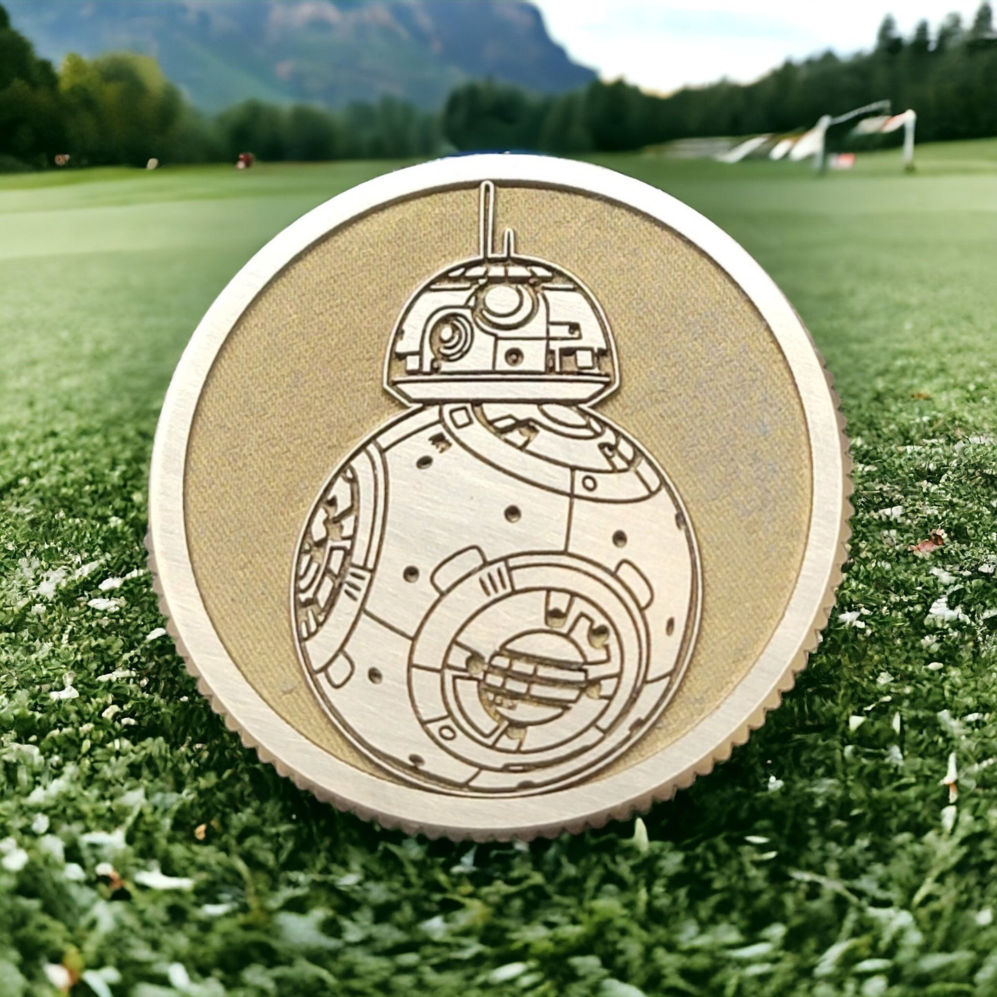 The BB-8 CNC Machined Laser Engraved Solid Brass Golf Ball Marker - River Valley Laser Works