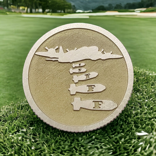 "The F Bomber" Solid Brass CNC Machined Laser Engraved Golf Ball Marker