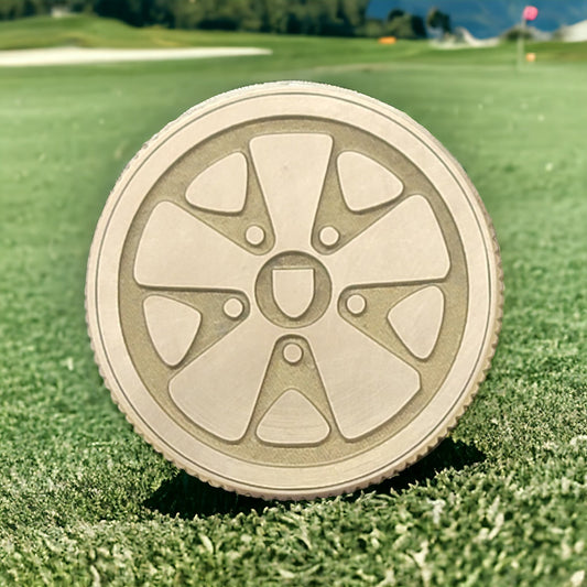 The Fuchs-Porsche Solid Brass CNC Machined Laser Engraved Golf Ball Marker - River Valley Laser Works